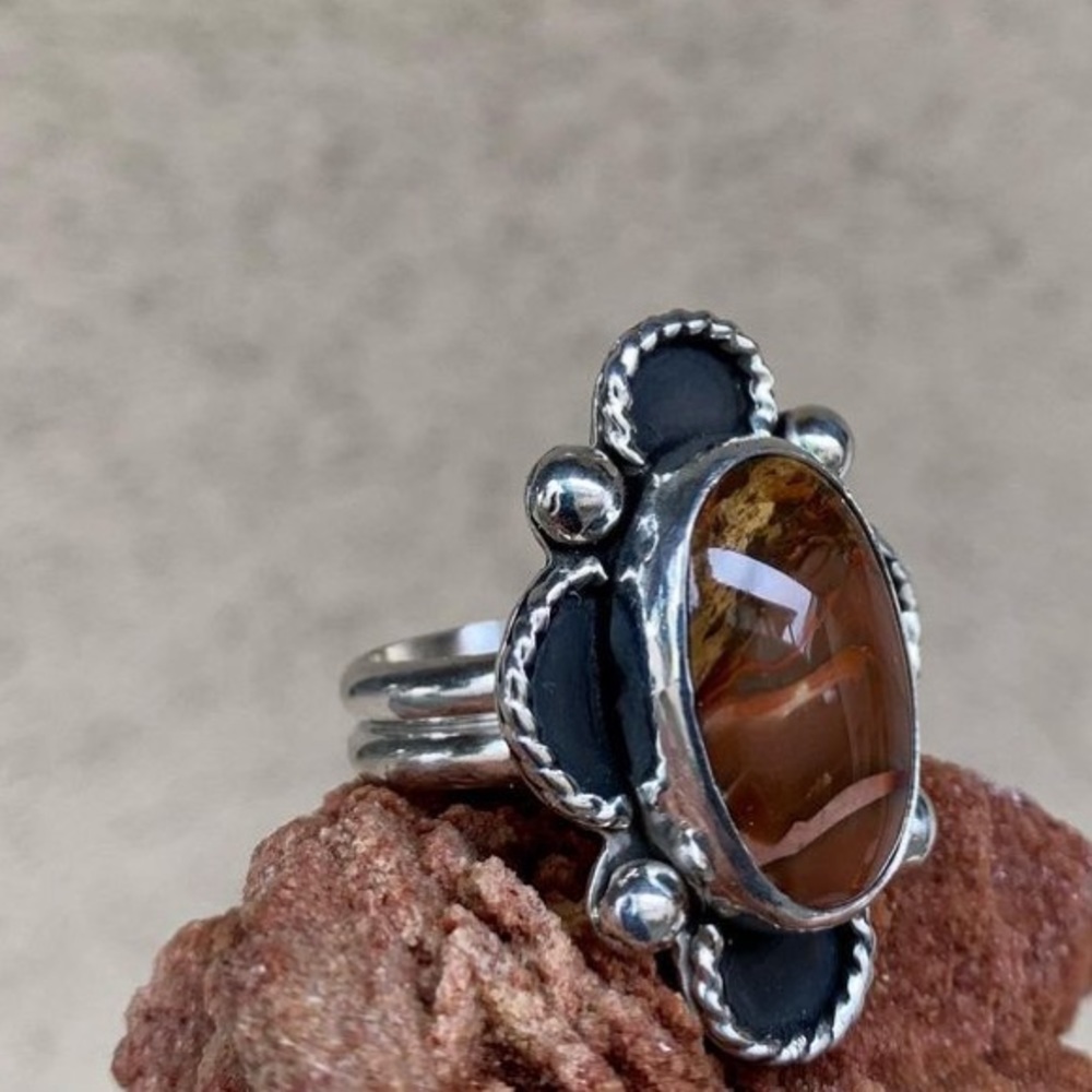 Carrasite Jasper Sterling Silver Ring - Picture 3 of 3